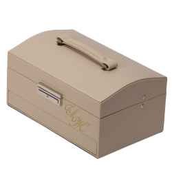 Шкатулка для украшений с персональной гравировкой "Бриджит", цвет кремовый