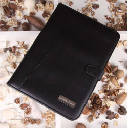 Папка-органайзер А4 с гравировкой, эко-кожа, цвет черный