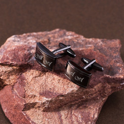 Чёрные запонки с гравировкой «Сэр»