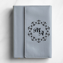 Кожаный ежедневник с персональной гравировкой "Антиква", цвет серый