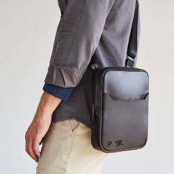 Мужская сумка-планшет из кожи  с гравировкой «Форвард», цвет коричневый