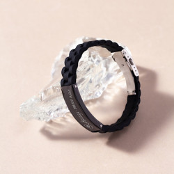 Мужской браслет с гравировкой «Тор», чёрный