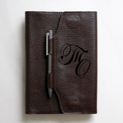 Кожаный ежедневник с персональной гравировкой "Compass", цвет коричневый