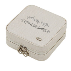Шкатулка для украшений с гравировкой Jardin D'Ete «Магнолия», цвет бежевый, "рептилия" , 13 х 13 х 5,5 см
