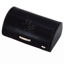 Шкатулка для часов с гравировкой «Tempus” Jardin D'Ete, цвет черный, 18,8 х 11,3 х 8,6 см