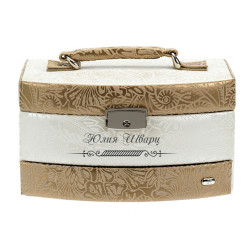 Шкатулка для украшений с гравировкой «Ажур» Jardin D'Ete, цвет бежево-золотой, 22 х 16 х 12,8 см