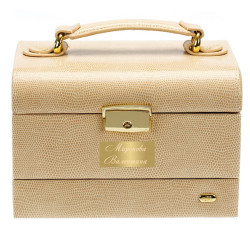 Шкатулка для украшений с гравировкой «Золотой песок» Jardin D'Ete, цвет бежевый, "рептилия", 20,0 х 15,5 х 13,5 см