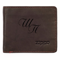Горизонтальное кожаное портмоне с гравировкой  ZIPPO, коричневый