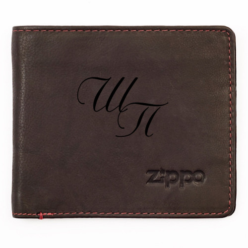 Горизонтальное кожаное портмоне с гравировкой  ZIPPO, коричневый