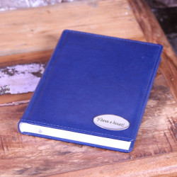 Недатированный ежедневник с гравировкой, цвет синий