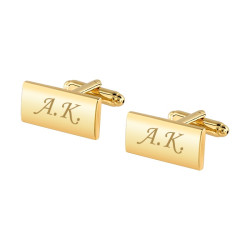 Прямоугольные запонки с гравировкой "Слиток", цвет золото