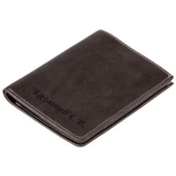 Портмоне коричневое вертикальное с гравировкой "Буйвол"