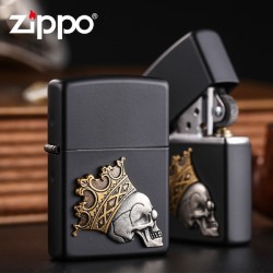 Зажигалка ZIPPO Classic с покрытием Black Matte, латунь/сталь, чёрная, матовая  с гравировкой