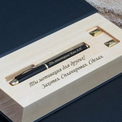 Подарочный набор ручка Parker и запонки "Джентльмен" с гравировкой