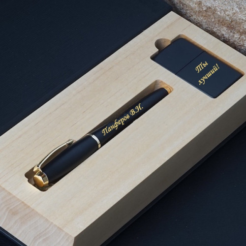 Подарочный набор ручка Parker и зажигалка Zippo "ОЛИМП" с гравировкой