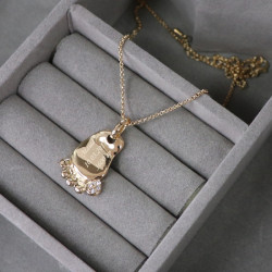 Подвеска с гравировкой «Детский след», цвет золото