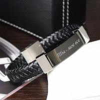 Браслет с темной пластиной под гравировку "Элитный"