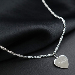 Серебряный кулон с гравировкой "Аврора", на цепочке 50см