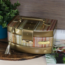 Шкатулка для украшений Jardin DEte, цвет бронзово-золотистый, 22 х 16 х 12,8 см