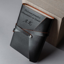 Кожаный ежедневник А5 "Mustang" с гравировкой, цвет черный