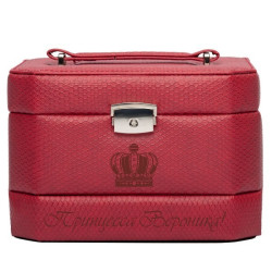 Шкатулка для украшений с персональной гравировкой «Ассоль», цвет бордовый