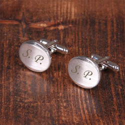 Запонки овальные, цвет серебро