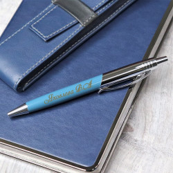 Шарикова ручка Pierre Cardin EASY с гравировкой, цвет серо-голубой