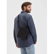 Мужская сумка-планшет из кожи  с гравировкой «Форвард», цвет черный