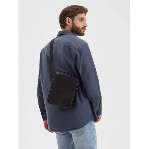 Мужская сумка-планшет из кожи  с гравировкой «Форвард», цвет черный