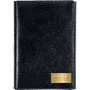 Ежедневник-портфолио с гравировкой кожаный  Napoli, недатированный, чёрный