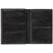 Ежедневник-портфолио с гравировкой кожаный  Napoli, недатированный, чёрный