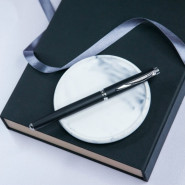 Подарочный набор кожаный ежедневник на кнопках и ручка Pierre Cardin с гравировкой "Fergi"