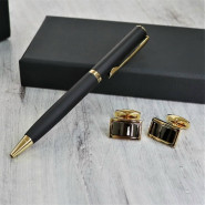 Подарочный набор запонки и ручка Pierre Cardin с персональной гравировкой "Маджоре"