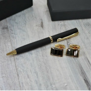 Подарочный набор запонки и ручка Pierre Cardin с персональной гравировкой "Маджоре"