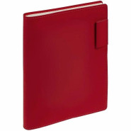 Именной ежедневник с гибкой обложкой, покрытием soft touch «Дженга», цвет красный