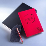 Именной ежедневник со сменным блоком «Index», цвет красный