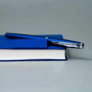 Именной ежедневник с гибкой обложкой, покрытием soft touch «Дженга», цвет синий