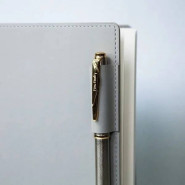 Именной ежедневник с гибкой обложкой, покрытием soft touch «Дженга», цвет серый