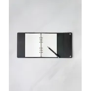 Кожаный органайзер на кольцах А5 "Memo Black" с гравировкой