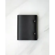 Кожаный органайзер на кольцах А5 "Memo Black" с гравировкой