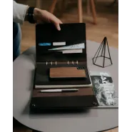 Кожаный органайзер на кольцах А5 "Memo Umbra" с гравировкой