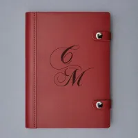 Дизайнерский кожаный ежедневник с гравировкой "BOND", красный