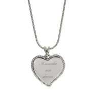Кулон с гравировкой на цепочке "Любящее сердце"