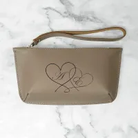 Кожаный мини несессер с гравировкой, цвет бежевый