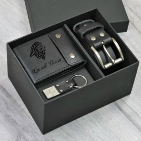 Подарочный набор мужских аксессуаров с персональной гравировкой "Круазетт"
