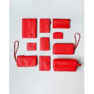 Картхолдер кожаный с гравировкой "Флэт", цвет красный