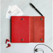 Кожаный блокнот в клетку "Рэдди", цвет красный