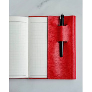 Кожаный блокнот в клетку "Рэдди", цвет красный