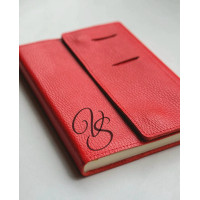 Кожаный блокнот в клетку "Рэдди", цвет красный