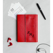 Кожаный блокнот в клетку "Рэдди", цвет красный